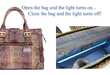 The designer handbag with patented integrated light sysem